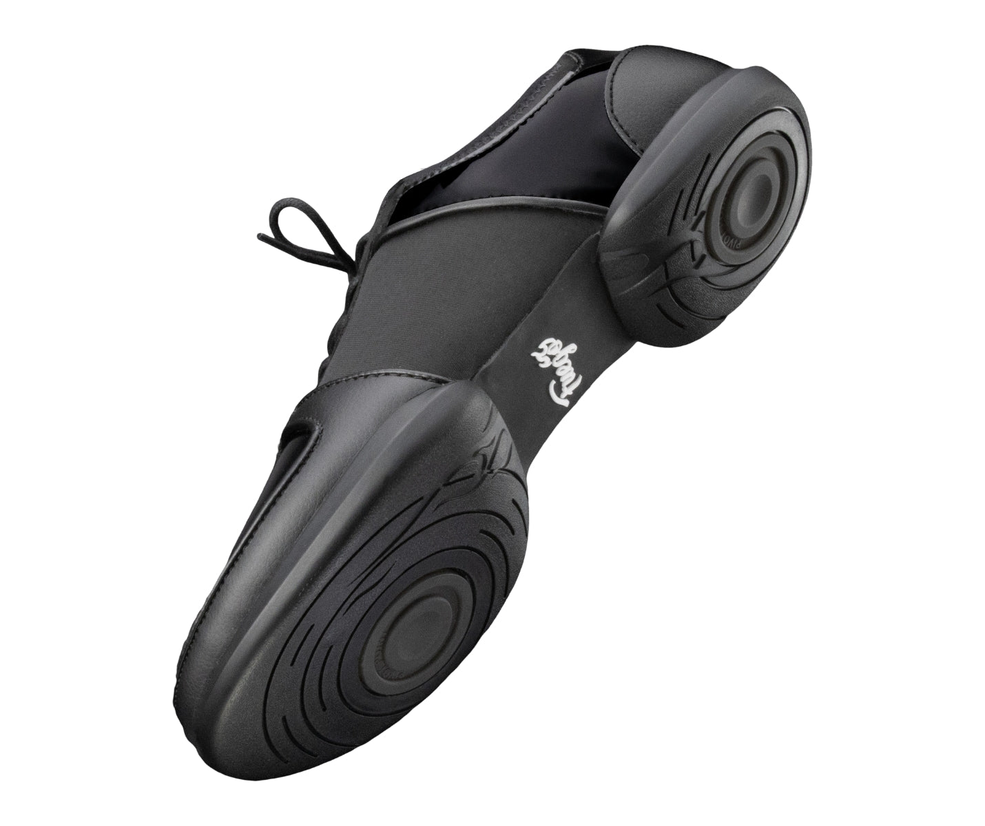 Fuego Dance Sneakers Split Sole x Derek Hough: veganer Ballsaalschuh mit kreisförmigem Profil von Fuego Dance Shoes.